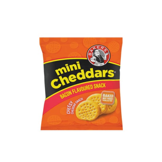 BAKERS MINI CHEDDAR BACON 33GR