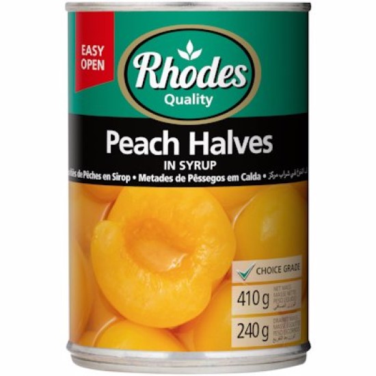 RHODES PEACH HALVES IN SYRUP 410GR