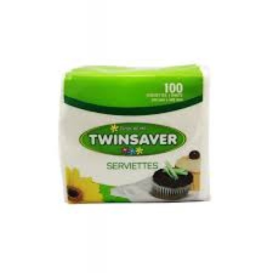 TWINSAVER SERVIETTES WHITE 100EA TWINSAVER SERVIETTES WHITE 100EA