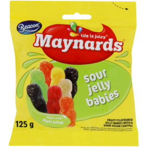 MAYNARDS E JELLY BABIES SOUR 125GR