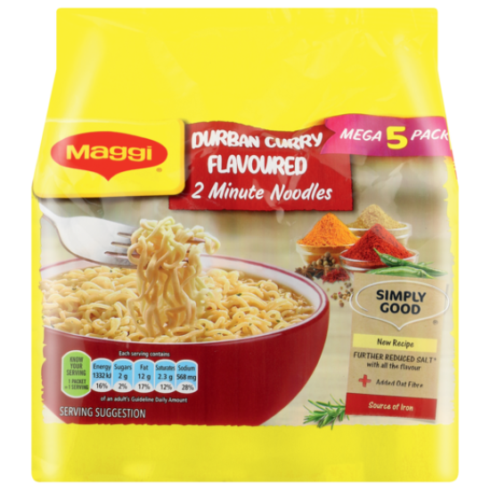 MAGGI 2MIN NOODLES DURBAN CURRY MP 5X73G MAGGI 2MIN NOODLES DURBAN CURRY MP 5X73G