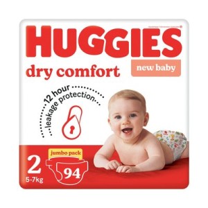 HUGGIES DRY COMFORT NEW BABY SIZE 2 94EA